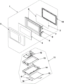 Control Panel / Door Assembly parts for Samsung Microwave SMH4150BD/XAA / from AppliancePartsPros.com