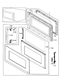 Door Assy parts for Samsung Microwave SMH7185STG/XAA / from AppliancePartsPros.com