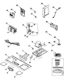 Internal Controls / Latch Asy / Base parts for Samsung Microwave SMH4150WD/XAA / from AppliancePartsPros.com