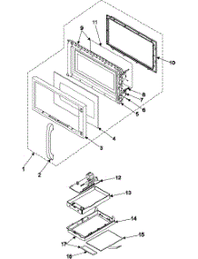 Control Panel / Door Assembly parts for Samsung Microwave MO1450BA/XAA / from AppliancePartsPros.com