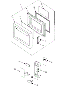 Control Panel / Door Assembly parts for Samsung Microwave MW640BA/XAA / from AppliancePartsPros.com
