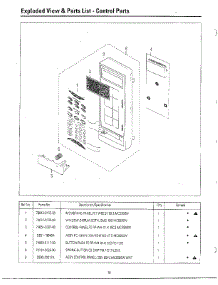 Control parts for Samsung Microwave MC6566W/XAA / from AppliancePartsPros.com
