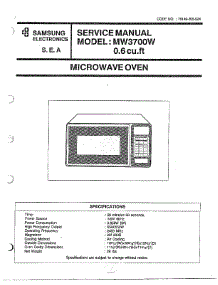 Oven  Microwave Oven / Service Manual parts for Samsung Microwave MW3700W/XAA / from AppliancePartsPros.com
