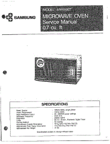 Oven  Microwave Serv Manual / Front Cover parts for Samsung Microwave MW6350W/XAA / from AppliancePartsPros.com