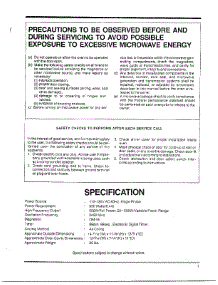 Oven  Precautions / Specification parts for Samsung Microwave MW4630U/XAA / from AppliancePartsPros.com