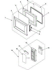 Control Panel / Door Assembly parts for Samsung Microwave MW1245BB/XAA / from AppliancePartsPros.com
