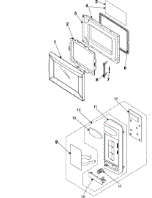 Control Panel / Door Assembly parts for Samsung Microwave MS1470WA/XAA / from AppliancePartsPros.com