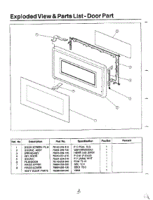 Exploded View And parts for Samsung Microwave MW2000U/XAA / from AppliancePartsPros.com