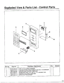 Control parts for Samsung Microwave MW3540T/XAA / from AppliancePartsPros.com