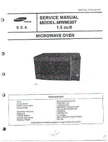 Oven  Front Page parts for Samsung Microwave MW8630T/XAA / from AppliancePartsPros.com