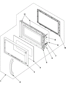 Door Assembly parts for Samsung Microwave MO1650BA/XAA / from AppliancePartsPros.com