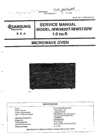 Microwave Oven parts for Samsung Microwave MW5620T/XAA / from AppliancePartsPros.com