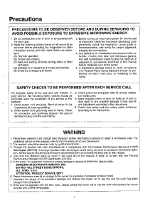 Precautions / Safety Check / Warning parts for Samsung Microwave MW5620T/XAA / from AppliancePartsPros.com