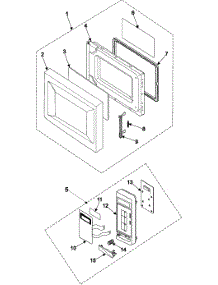 Control Panel / Door Assembly parts for Samsung Microwave MR1032CBC/XAA / from AppliancePartsPros.com