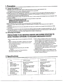 Oven  Precautions / Specifications parts for Samsung Microwave MW5330T/XAA / from AppliancePartsPros.com