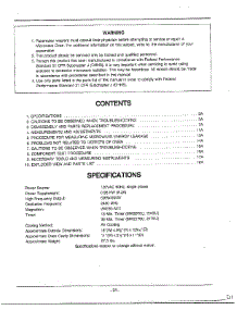 Oven  Contents / Specifications parts for Samsung Microwave MW2170U/XAA / from AppliancePartsPros.com