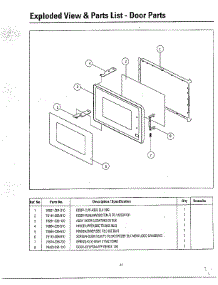 Oven  Door parts for Samsung Microwave MW3580T/XAA / from AppliancePartsPros.com