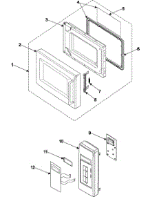 Control Panel / Door Assembly parts for Samsung Microwave MW1080STA/XAA / from AppliancePartsPros.com