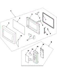 Control Panel / Door Assembly parts for Samsung Microwave MC1015BB/XAA / from AppliancePartsPros.com