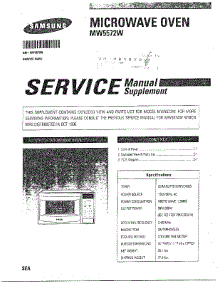 Oven  Microwave / Supplement / Contents / Specs parts for Samsung Microwave MW5572W/XAA / from AppliancePartsPros.com