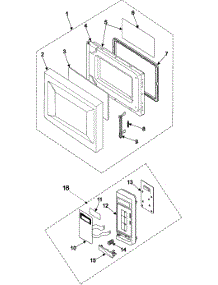 Control Panel / Door Assembly parts for Samsung Microwave MR1031CWC/XAA / from AppliancePartsPros.com