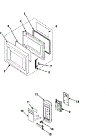 Control Panel / Door Assembly parts for Samsung Microwave MR1034CBD/XAA / from AppliancePartsPros.com