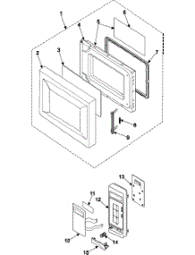 Control Panel / Door Assembly parts for Samsung Microwave MR1031UWC/XAA / from AppliancePartsPros.com