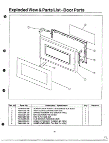 Oven  Door parts for Samsung Microwave 8035B / from AppliancePartsPros.com
