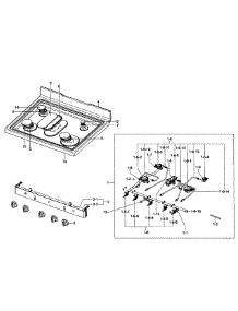Gas Range  Cooktop parts for Samsung Range NX58F5500SS/AA-0000 / from AppliancePartsPros.com