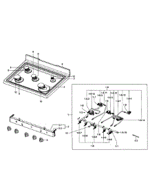Gas Range  Cooktop parts for Samsung Range NX58F5300SS/AA-0000 / from AppliancePartsPros.com