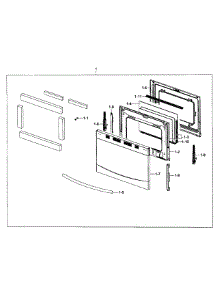 Gas Range  Door Assy parts for Samsung Range NX58F5300SS/AA-0000 / from AppliancePartsPros.com