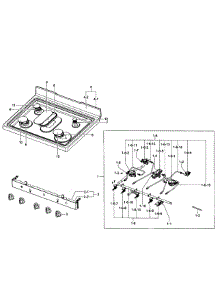 Gas Range  Cooktop Assy parts for Samsung Range NX583G0VBSR/AA-0001 / from AppliancePartsPros.com