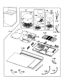 Electric Range  Cooktop Assy parts for Samsung Range FTQ307NWGX/XAA-00 / from AppliancePartsPros.com