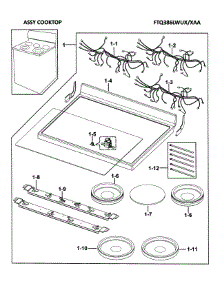 Electric Range  Cooktop Assy parts for Samsung Range FTQ386LWUX/XAA / from AppliancePartsPros.com