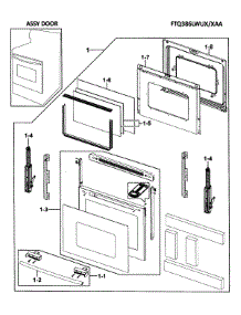 Electric Range  Door Assy parts for Samsung Range FTQ386LWUX/XAA / from AppliancePartsPros.com