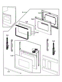Electric Range  Door Assy parts for Samsung Range FTQ307NWGX/XAA-01 / from AppliancePartsPros.com