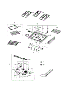Cook Top parts for Samsung Range NX58F5700WS/AA-0001 / from AppliancePartsPros.com