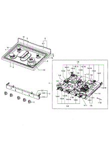 Gas Range  Cooktop Assy parts for Samsung Range FX710BGS/XAA-0001 / from AppliancePartsPros.com