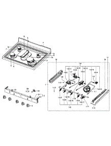 Gas Range  Cooktop Assy parts for Samsung Range FX710BGS/XAA-0002 / from AppliancePartsPros.com