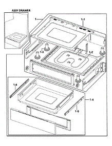 Drawer Assy parts for Samsung Range FTQ352IWUW/XAA-0000 / from AppliancePartsPros.com