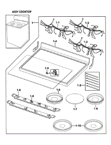 Cooktop Assy parts for Samsung Range FTQ352IWUX/XAA-0003 / from AppliancePartsPros.com