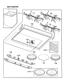 Cooktop Assy parts for Samsung Range FTQ353IWUX/XAA-0000 / from AppliancePartsPros.com