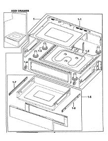 Drawer Assy parts for Samsung Range FTQ353IWUW/XAA-0000 / from AppliancePartsPros.com
