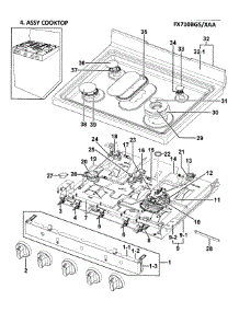 Gas Range  Cooktop parts for Samsung Range FX710BGS/XAA-0000 / from AppliancePartsPros.com