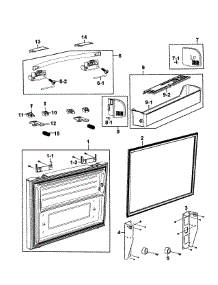 Freezer Door parts for Samsung Refrigerator RF263AERS/XAA-0000 / from AppliancePartsPros.com