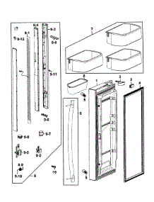 Door Left parts for Samsung Refrigerator RF263AERS/XAA-0001 / from AppliancePartsPros.com