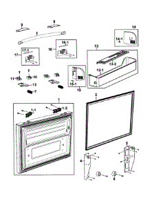 Freezer Door parts for Samsung Refrigerator RF266AEPN/XAA-0000 / from AppliancePartsPros.com