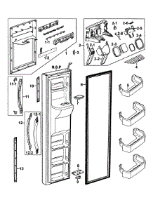 Refrigeration  Left Door parts for Samsung Refrigerator RS2630SH/XAA-0000 / from AppliancePartsPros.com