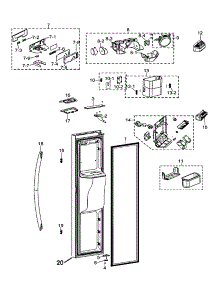Freezer Door parts for Samsung Refrigerator RSG257AARS/XAA-0000 / from AppliancePartsPros.com