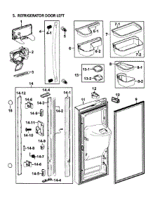 Left Door parts for Samsung Refrigerator RF268ABBP/XAA-0000 / from AppliancePartsPros.com